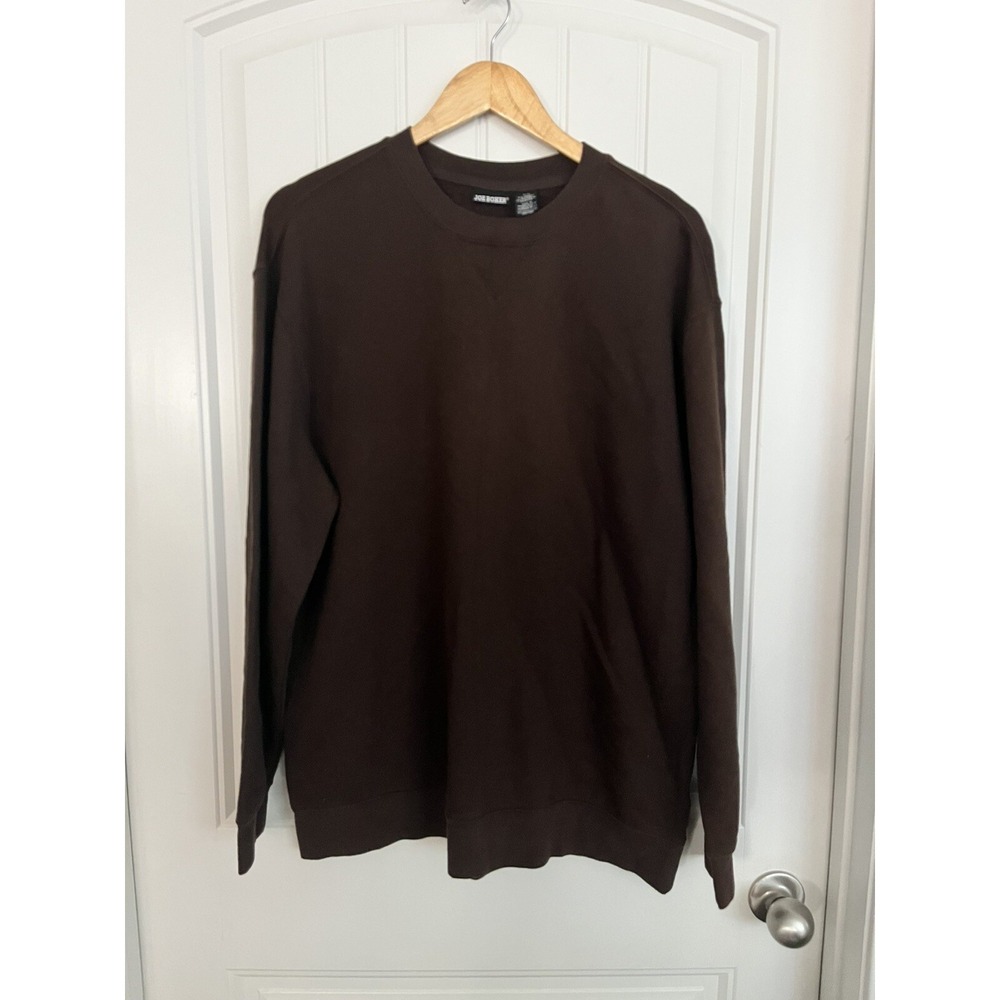 Vintage Joe Boxer Crewneck Sweatshirt Medium Solid Brown Cotton Blend Y2K BB